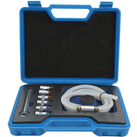 FOREHILL Kit de clé de purge de frein en métal et caoutchouc 7-12 mm 6 adaptateurs 1 tuyau de vidange universel pour voiture SUV camion léger moto