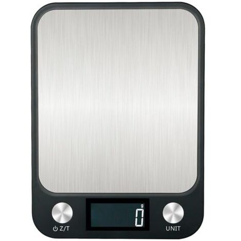 Échelle de cuisine numérique Balance de cuisine Noir Balance multifonction 10kg/1g Cuisson et cuisson de cuisson et acier inoxydable