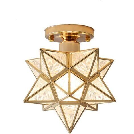 Luminaire plafonnier, lustre vintage, industriel, rétro, Abat-jour PVC et Métal, pour salon, cuisine et couloir, douille E27 (1/2)