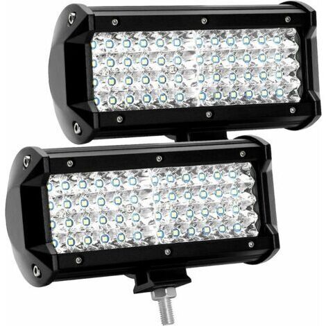 Phare de Travail LED 12V 300W 7 pouces 144W Projecteur LED Voiture 12v Etanche IP67 Spot Flood Feux Antibrouillard LED 27,000lm Feux de Travail pour Voiture Camion Tracteur SUV Bateau(2 PCS)