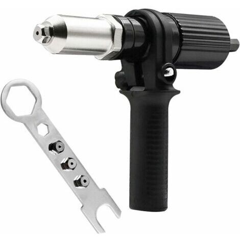 Adaptateur de pistolet à rivets électrique Connecteur de tête de bloc Outils professionnels écrou joint de perage Rivetage Riveter Insertion de rivet Fixation pour visseuses sans fil Perceuses (1/2)