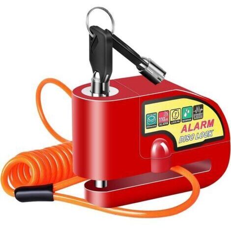 Antivol Moto Bloque Disque Frein Alarme 110db, Renforcé, Étanche, pour 6mm Universel Moto Scooter Vélo Electrique
