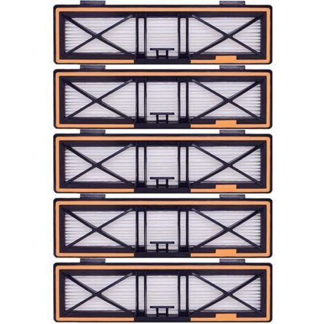 FOREHILL Lot de 5 filtres HEPA H13 de rechange orange compatibles avec Neato D10, D9, D8, D7, D6, D5, D4, D3, aspirateurs robotiques. (1/2)
