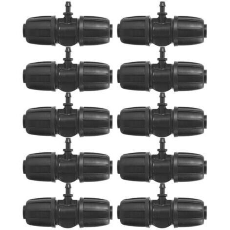 CHOYCLIT 10Pcs Connecteurs d'irrigation 16mm à 4/7, Connecteurs de Tube d'irrigation Goutte à Goutte en Té Barbelé 16PE, 5/8in (16mm) à 4/7 (7mm OD, 4mm ID) Buse d'atomisation, pour Tuyau PE Pelouse (1/2)