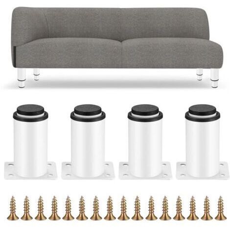 4 Pièces Pieds de Meubles Réglables, Pieds de Table en Métal Blanc, Pieds Réglables en Hauteur 0-40 mm, Pieds de pour Meuble Cuisine, Armoires, Lit, Table Pieds (1/2)