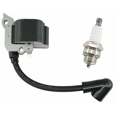 CHOYCLIT Bobine d'Allumage avec Bougie d'Allumage pour Tondeuses Stihl FS38, FS46, FS45, FS55, FC55, FC55Z, FC55 DZ, HL45, HL45Z, HS45, HS45Z, KM55, KM55RZ, KM55C, KM55R, Remplace le Numéro 4140 400 1 (1/2)
