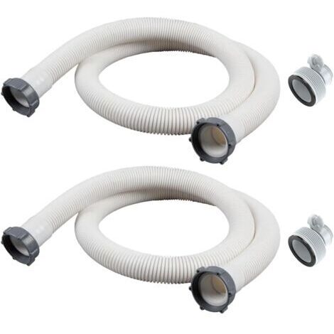 Tuyau de piscine hors sol (lot de 2) – 149.86 x 3.81cm avec 2 adaptateurs (1/2)
