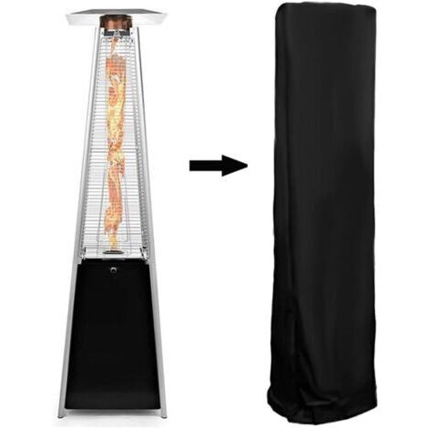 Jardin Patio Heater Couverture Respirante Impermable Impermable Couvre Protecteur en Plein Air Noir H87 x W21 x D24 inch