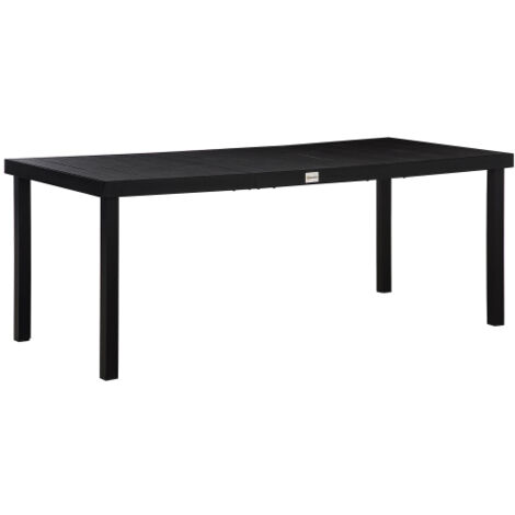 Table de jardin Outsunny pour 8 personnes, grande table à manger en aluminium et plastique faciles d'entretien, noire, 190 x 90 x 74 cm, pour jardin et terrasse (1/5)