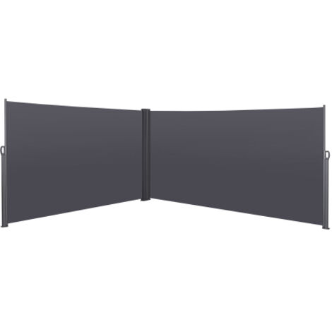 Store latéral extensible pour balcon, jardin et terrasse, brise-vue, coupe-vent, imperméable, protection solaire, 180 x 600 cm, gris (1/5)
