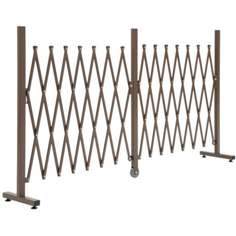 Portail/barrière extensible à ciseaux, 52-405 cm, jardin, aluminium, marron, H 103,5 cm (1/5)