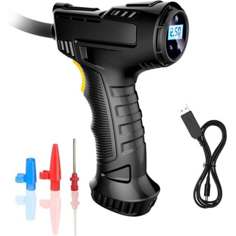 Inflateur des pneus sans fil 12v 120W Tire de voiture avec la lumière LED et le manomètre de pression numérique 2000mAh Inflateur de pneu portable pour les motos de voiture (1/5)
