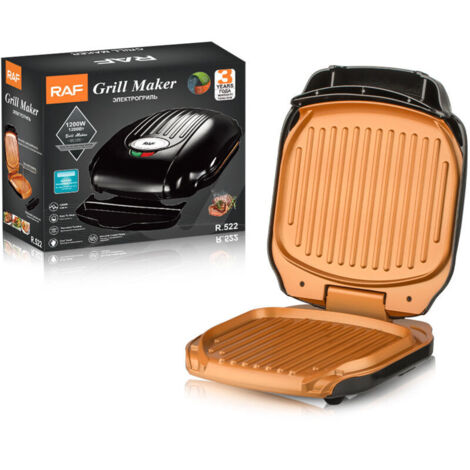 Grill Perfect électrique Gotham Steel - Grill électrique avec un bac récupérateur de graisse - Noir - Gril portable pour usage domestique, poêle à griller, gril à steak (1/5)