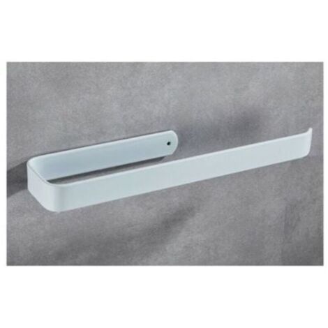Blanc,33cm Porte Essuie Tout Mural Auto-Adhésif ou à Percer,Support Space en Aluminium pour Cuisine,Salle de Bain,Placards,Vertical ou Horizontal