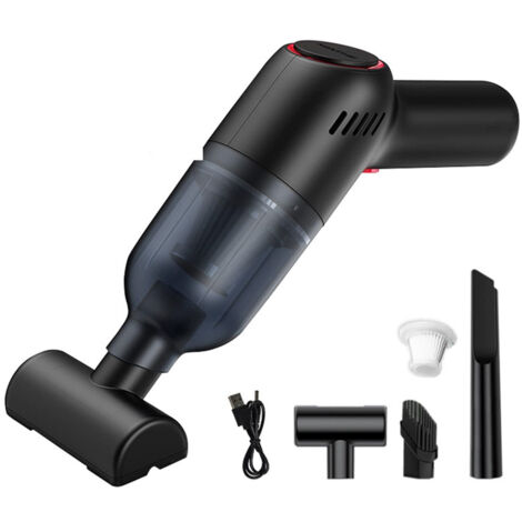 Aspirateur à Main Aspirateur à Main Rechargeable Aspirateur de Voiture Sec et Humide Portable pour Tapis de Voiture - Noir (1/5)