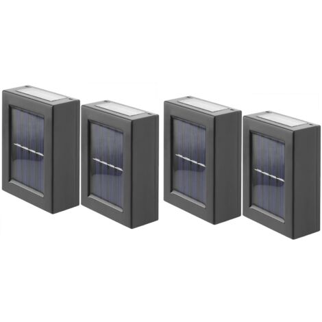Lampe Solaire Exterieur Jardin, 4 Pack Lampe Solaire Extérieu avec Lumière Blanche Chaude, Sans Fil IP65 Étanche Lumiere Solaire Exterieur pour Outdoor Clôture Cour Véranda