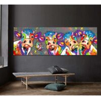 Couleur Vache décor à la Maison Peinture,SL.GT,Toile Peinture sans Cadre, 40X120cm