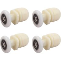Roulettes Porte de Douche, 4 Pièces Roulette Porte Coulissante Douche en Laiton, pour Rouleau pour Remplacement de Douche Coulissante Verre Porte Coureurs Rouleaux (19MM)