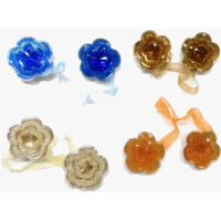2 Calamite Fiori Fiore Brillantinato Fermatends Strass Ferma Tend