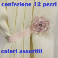 Set 12 Calamite Legatenda Ferma Tende Colorate Cristallo Fiore Diametro 5cm