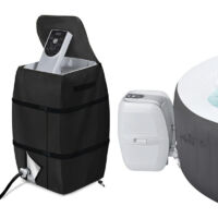 Housse De Chauffage pour Spa,Housse de Pompe de Chauffage, Housse de Spa imperméable,Couvercle De Pompe De Chauffage De Spa pour Spa,Housse de Spa Ajustable et Pliable avec Cordon et Boucle