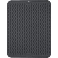 Tapis d'égouttage en silicone, tapis résistant à la chaleur, tapis d'égouttage facile à nettoyer (40 x 30 cm, noir)