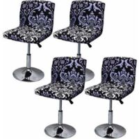 LaBlanc - 4 pièces Housse de tabouret de bar avec dossier extensible pour chaise de salle à manger pivotante