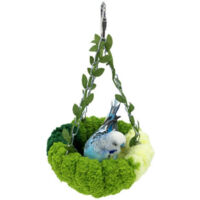 Nido de pájaro, caseta de cría de coral blando para periquitos, caseta para loros, cama para periquitos, periquitos, cacatúas, agapornis y hamaca (17 x 32 cm)