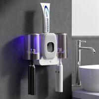 Porte-Brosse à Dents UV Mural - Stérilisateur Intelligent avec Fonction Séchage, Convient à la Plupart des Maisons