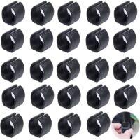 Patins de Serrage de Tube de Chaise en Plastique Chaise en Plastique pour Pieds de Chaise en Forme de U Patins pour Pieds de Chaise à Attaches pour tubes ronds 24 pièces (25mm)