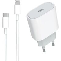 Chargeur Rapide USB C 20W, Certifié MFi Chargeur iPhone et Câble de Charge iPhone, Adaptateur PD 3.0 et Câble USB C vers Lightning 1M pour iPhone 14/14 Pro/14 Pro Max/14 Plus/13/12/11/XS/iPad