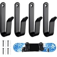 Support Skateboard Mural, Porte Ski étagère Murale Snowboards Display Rack, Skis Voiture, Crochets Rangement, Planches Comme Skateboards, Longboards, Wakeboards Et Rollers, 2 Paires
