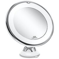 LaBlanc - Miroir Grossissant 10x Lumineux, Ventouse Forte sans Fil Ajustable à 360° pour Salle de Bain, Voyage