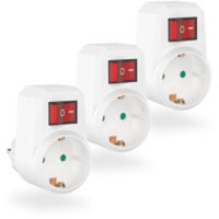 3x adaptateur de prise avec interrupteur - prise electrique avec disjoncteur - prise electrique avec interrupteur - prise interrupteur - interrupteur prise - interrupteur avec prise