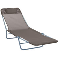 Tumbona / Tumbona de jardín / Silla de relax – Diseño de 2 patas, marrón, plegable – Para jardín y terraza – Resistente a la intemperie y cómoda