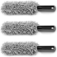 Lot de 3 Brosse de nettoyage flexible pour tous types de jantes gris 35x5cm saleté Brosses pour jantes