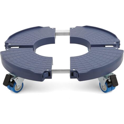 Pflanzenständer mit Rollen, 360°-Drehung, 200 kg Tragkraft, verstellbare Ablage (Ø 40–54 cm), für drinnen und draußen, als Blumentopfhalter, Sonnenschirmständer und Abfalleimer geeignet, blau (1/5)