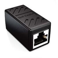 1x CAT6-Kupplungskabel, Netzwerkkabel, Patchkabel, Ethernet-Kabel, modularer Adapter, geschirmt, 2x RJ45-Buchse, DSL/LAN, Schwarz
