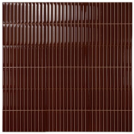 Carrelage Mur Ceramic Connection Brown Brillante 20x20 PRÉ-DÉCOUPÉ (1,5x10)