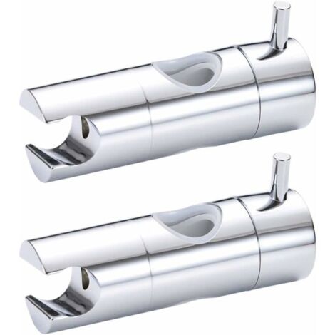 Handbrausehalter, Duschhalter, Badewannenhalter, WC-Duschhalter, austauschbarer Duschkopfhalter 19-25 mm verstellbarer Durchmesser Chrom ABS (2 Stück Silber)
