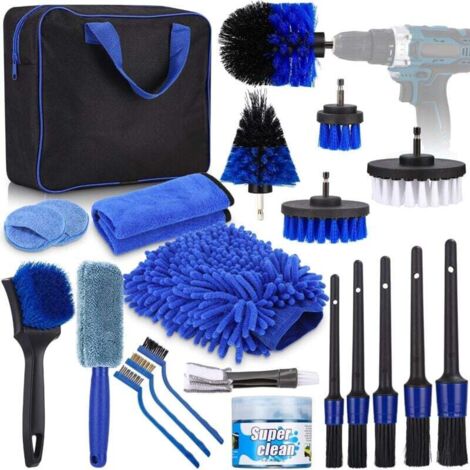 30-teiliges Autoreinigungsset, inklusive Aufbewahrungstasche, Auto-Detailing-Bürste, Auto-Detailing-Set zur Autoreinigung, Auto-Detailing-Set, inklusive Bürstenköpfen, Reinigungstuch usw.