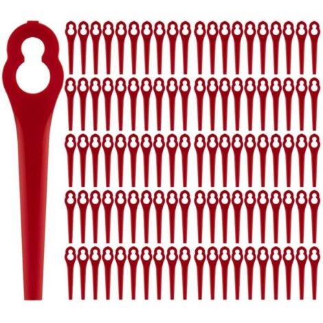 Packung mit 100 Ersatzklingen für Einhell Akku-Rasentrimmer, Kunststoffklingen (1/4)