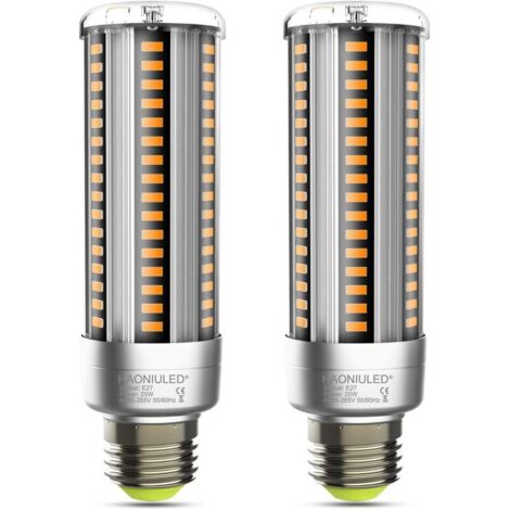 E27 25W LED-Lampe, warmweiß (2700K), 360° Abstrahlwinkel, nicht dimmbar, flimmerfrei, E27-Maiskolbenform, 2er-Pack