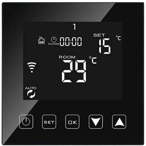 Intelligenter, WLAN-fähiger Raumthermostat für Heizkessel/Fußbodenheizung, 3-A-Kabelanschluss, kompatibel mit Alexa, Google Assistant und der Tuya Smart Life App, programmierbarer Raumthermostat für H