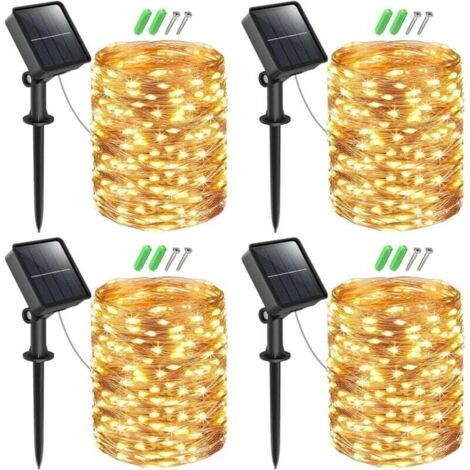 Stück Solar Lichterkette Aussen, 15M 150 LED Lichterkette Außen Solar Lichterkette Wasserdicht KupferDraht Solar Weihnachtsbeleuchtung Außen 8 Modi Deko für Garten Balkon Weihnachten Warmweiß (1/4)