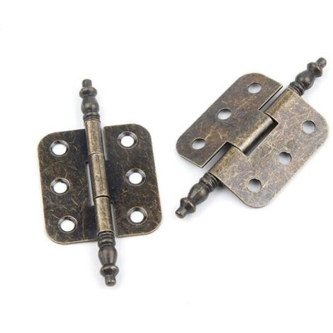 4 Stück antike Scharniere 70 x 35 mm, Vintage-Schranktürscharniere, 6 Löcher, Retro-Klappscharniere, dekorative Eisenscharniere, antike Möbeltürscharniere für Schubladen, Schränke und Kisten (1/4)