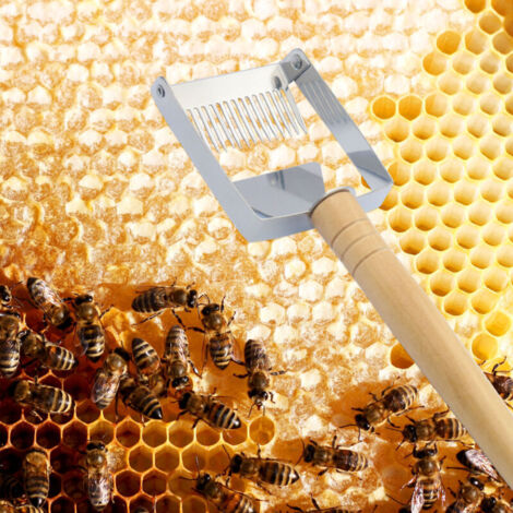 Gelbes Mini-Bienenstockwerkzeug Aus Edelstahl – Imker-Schaber, Rutschfester Griff, Vielseitig Für Rahmen & Propolis