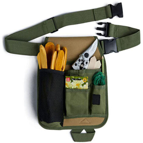 1 multifunktionale Gartenwerkzeug-Gürteltasche mit verstellbarem Gürtelclip, Unisex-Tasche für Zimmerleute, Gärtner, Bauarbeiter und Schreiner