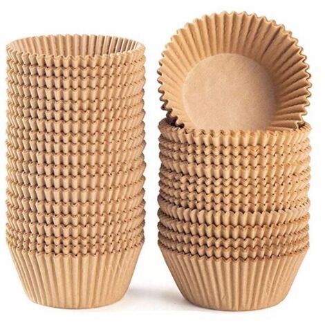 Papiermuffinförmchen, 100 Stück (Standardgröße), Naturpapier, fettabweisend und ungebleicht, für Partys, Geburtstage, Hochzeiten und zum Backen. (1/4)