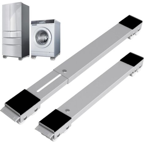 Waschmaschinenunterschrank mit Bremse, verstellbarer Fahrunterschrank für Waschmaschine, Trockner und Kühlschrank, Tragkraft 300 kg, grau (1/4)